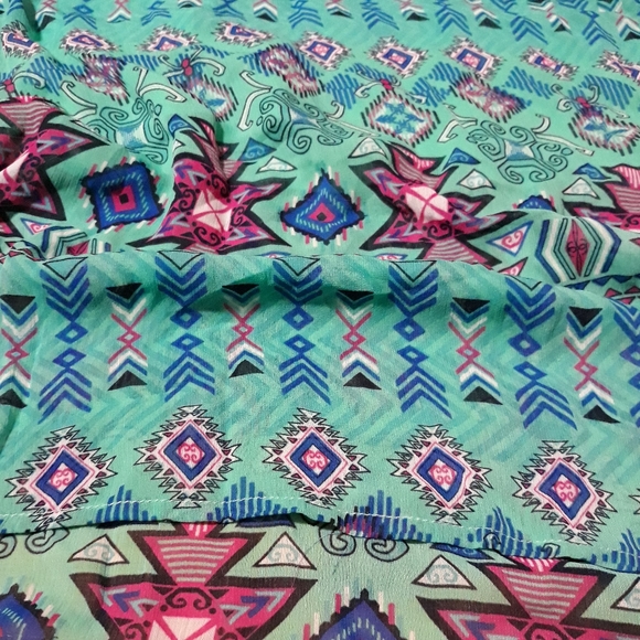 Teal tribal halter flowly dress - Picture 8 of 9